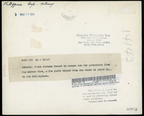 1944 WWII Battle of Leyte Gulf Mortar Fire Type 1 Original Photo Crystal Clear
