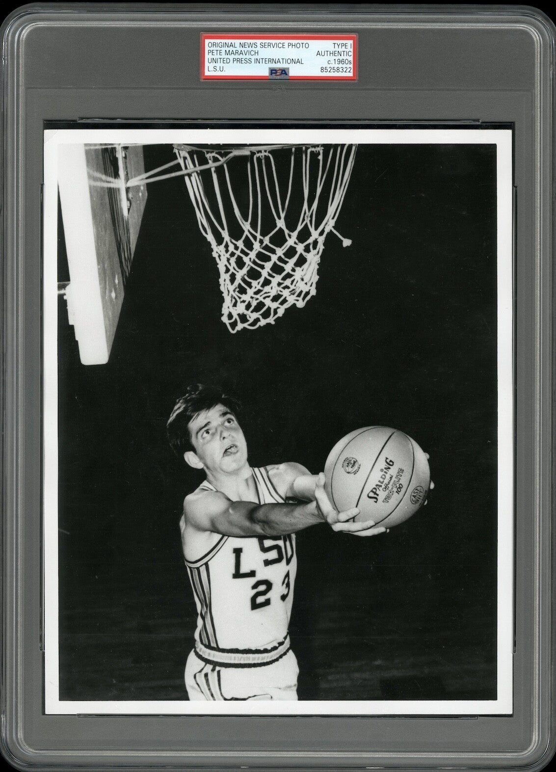 Pete Maravich 1969 LSU NCAA Basketball Type 1 Original Photo PSA/DNA