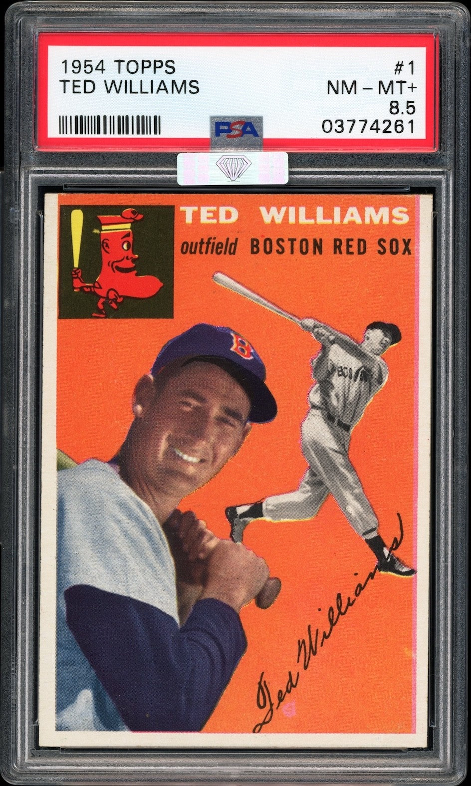 Ted Williams 1954 Topps Card #1 PSA 8.5 *VERY HIGH-END* MBA SILVER DIAMOND POP 1
