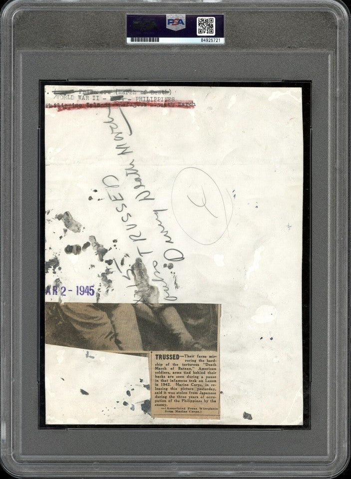 Bataan Death March 1942 WWII Philippines Type III Original Wire Photo PSA/DNA