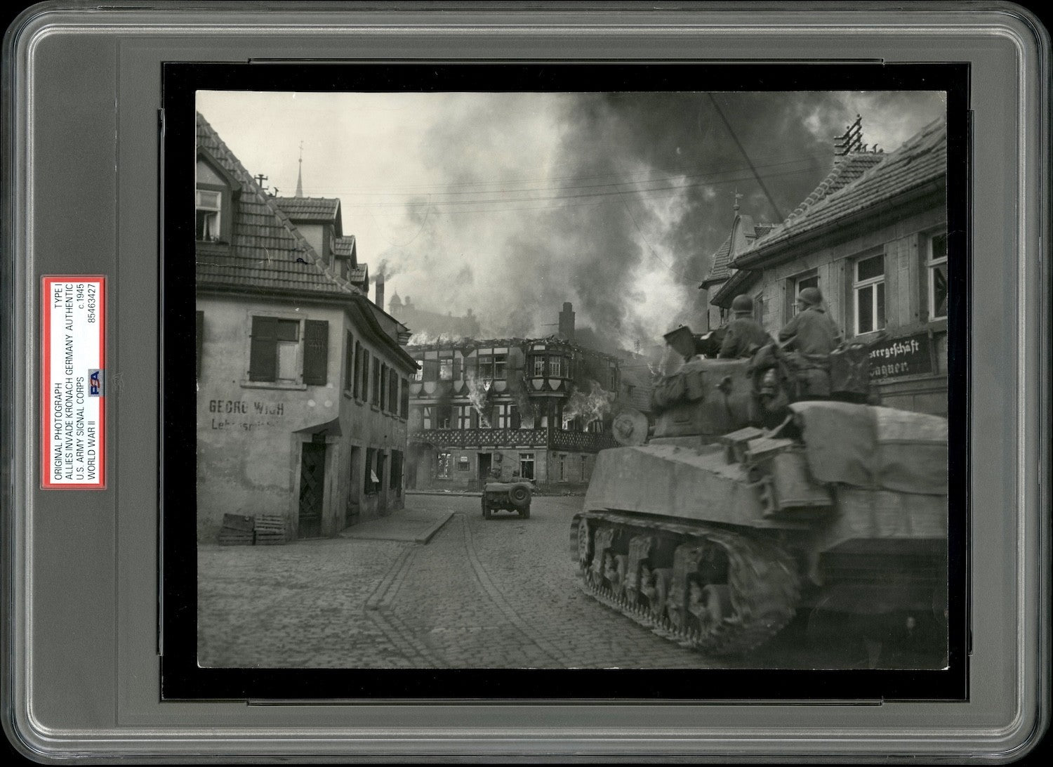 Allies Invade Germany 1945 Battle of Kronach WWII Type I Original Photo PSA/DNA