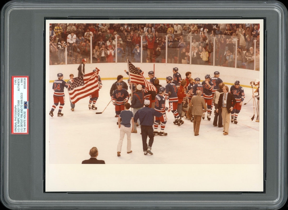 "Miracle on Ice" 1980 Olympic Gold Victory Type 1 Original COLOR Photo PSA/DNA