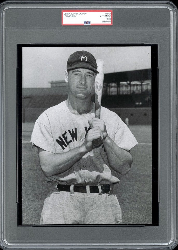 Lou Gehrig 1934 Type 1 Original Photo PSA/DNA Triple Crown 363 AVG 49 HR 165 RBI
