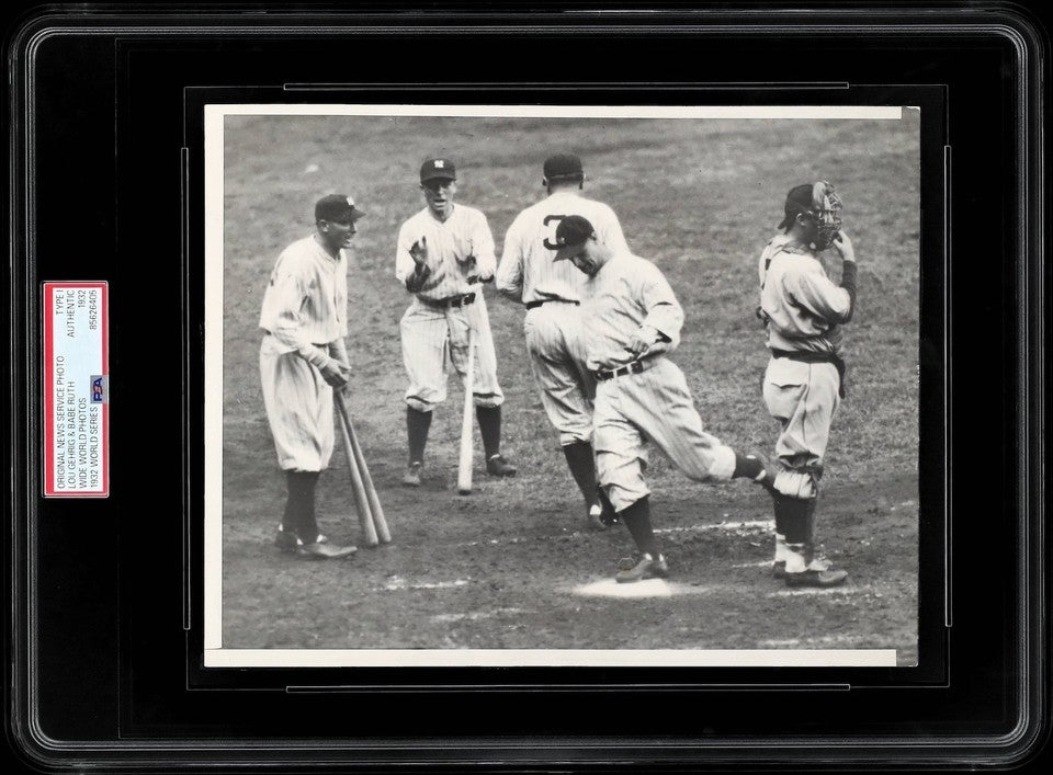 Lou Gehrig & Babe Ruth 1932 World Series Type 1 Original Photo PSA/DNA Gehrig HR