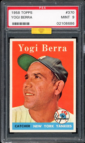 Yogi Berra 1958 Topps Card #370 PSA 9 *VERY HIGH-END* MBA GOLD DIAMOND POP 1