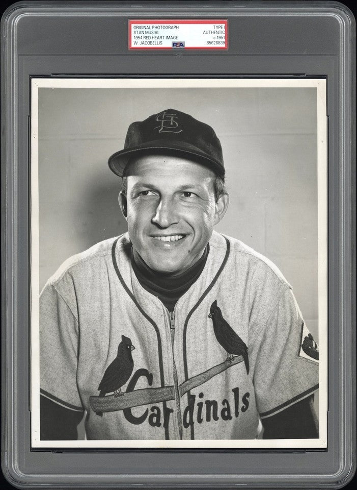 Stan Musial 1951 Type 1 Original Photo PSA/DNA 1954 Red Heart Card Image!