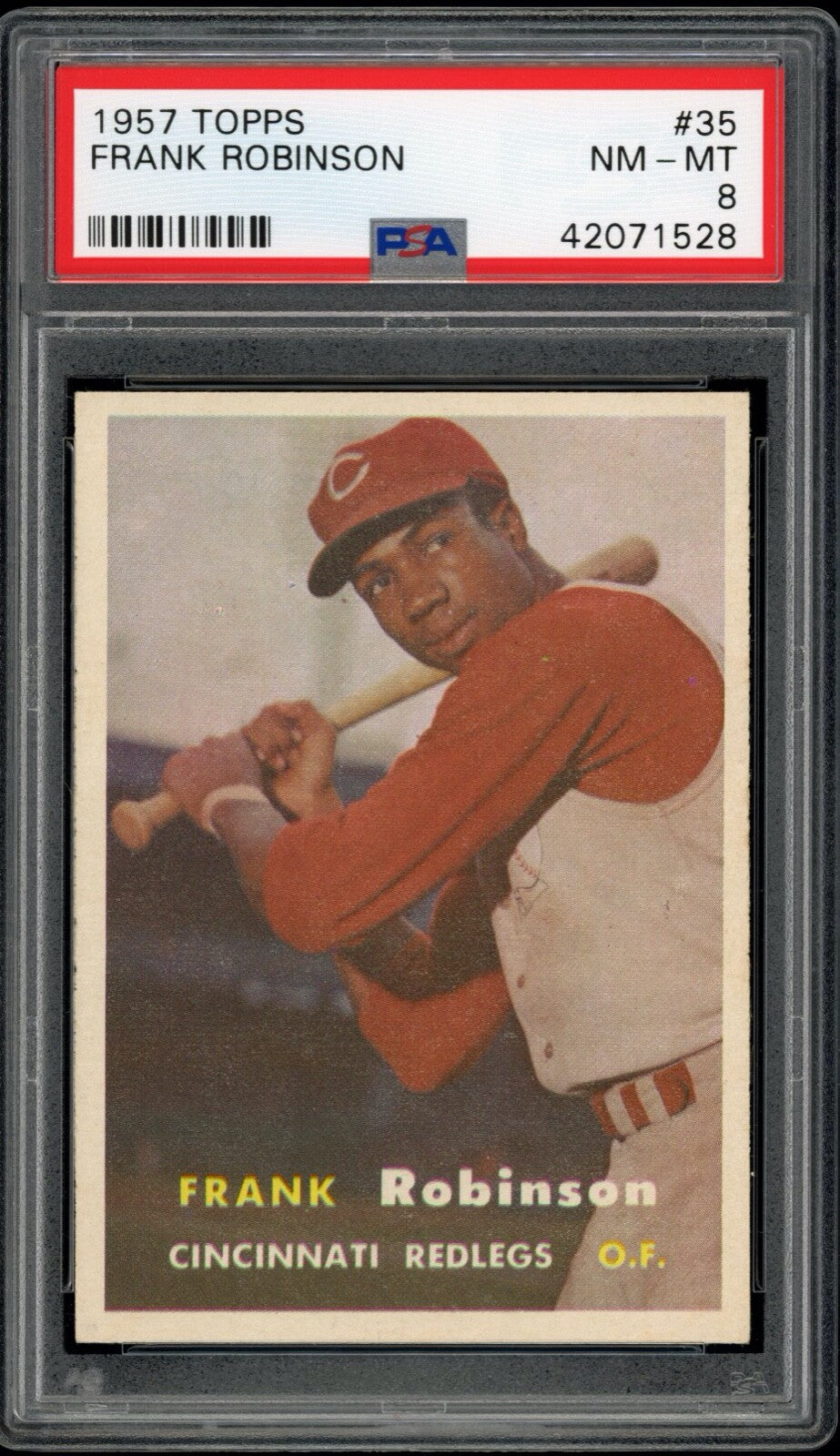 Frank Robinson 1957 Topps Rookie Reds Card #35 PSA 8 **Centered**
