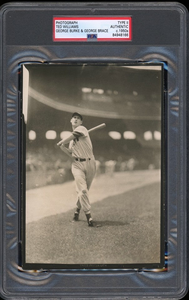 Ted Williams 1941 Boston Red Sox Type 2 Original Photo PSA/DNA Burke & Brace