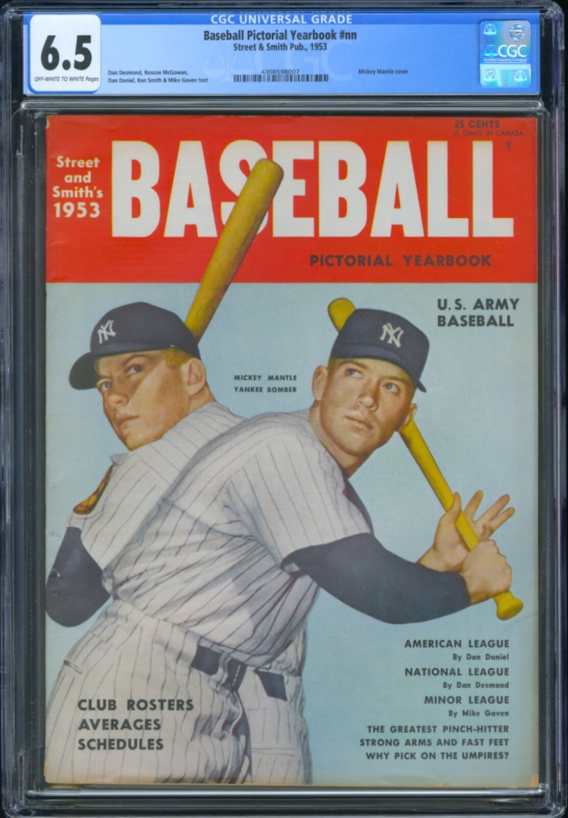 Mickey Mantle 1953 Street & Smith's Pictorial Magazine CGC 6.5 POP 1 RARE