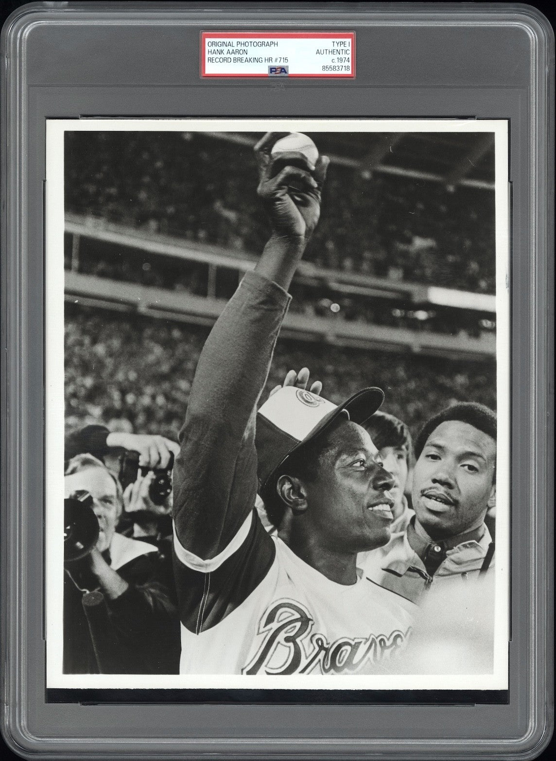 Hank Aaron 1974 Atlanta Braves Type 1 Original Photo PSA/DNA *HR Record #715*