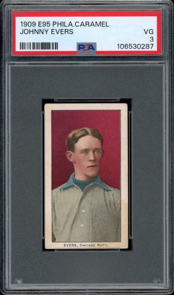 Johnny Evers 1909 E95 Caramel HOF Card PSA 3 High-End Centered Freshly Graded!