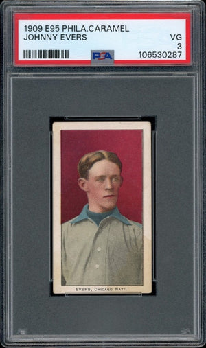 Johnny Evers 1909 E95 Caramel HOF Card PSA 3 High-End Centered Freshly Graded!
