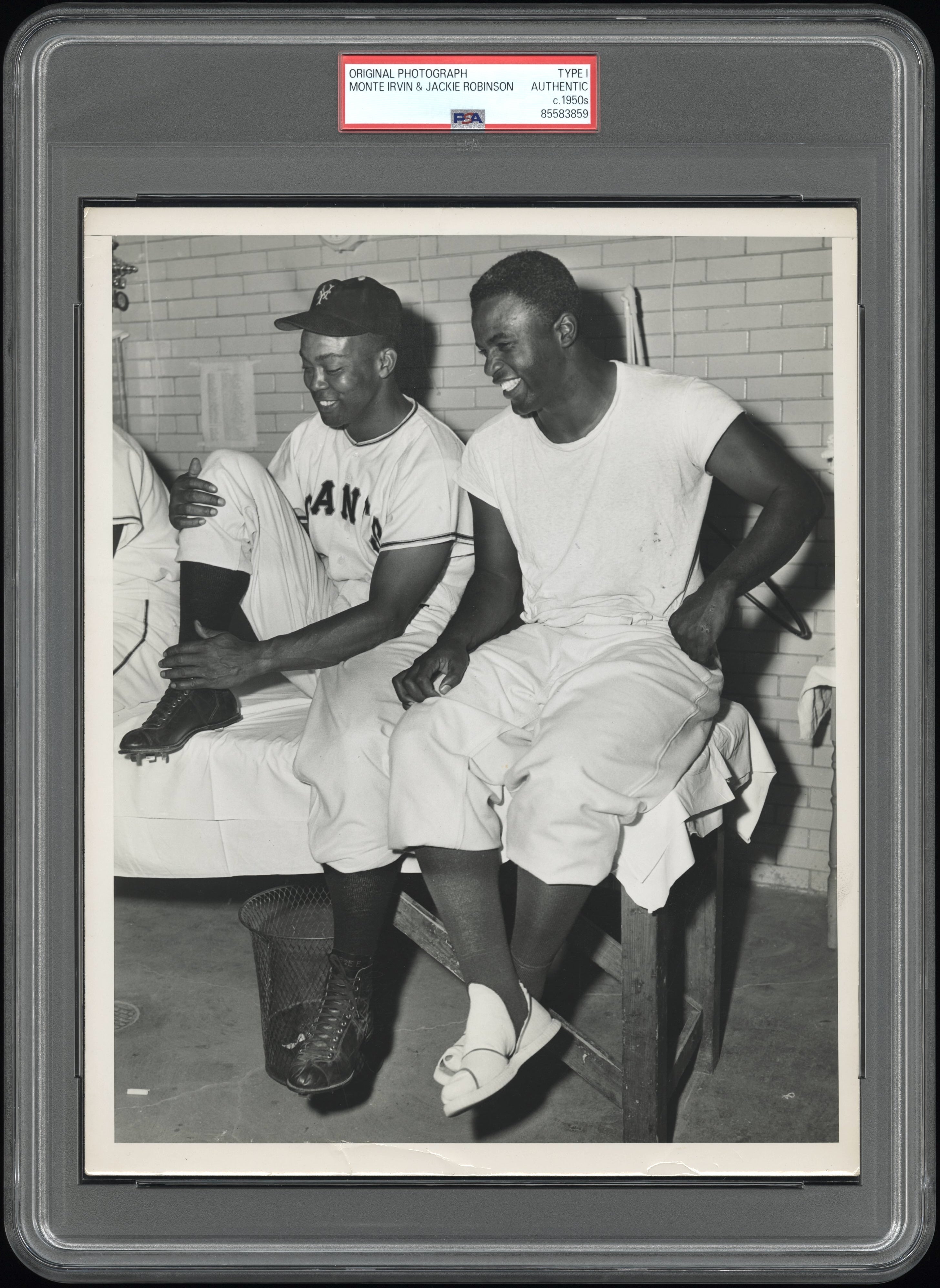 Jackie Robinson 1950 w/Monte Irvin Type 1 Original Photo PSA/DNA Crystal Clear