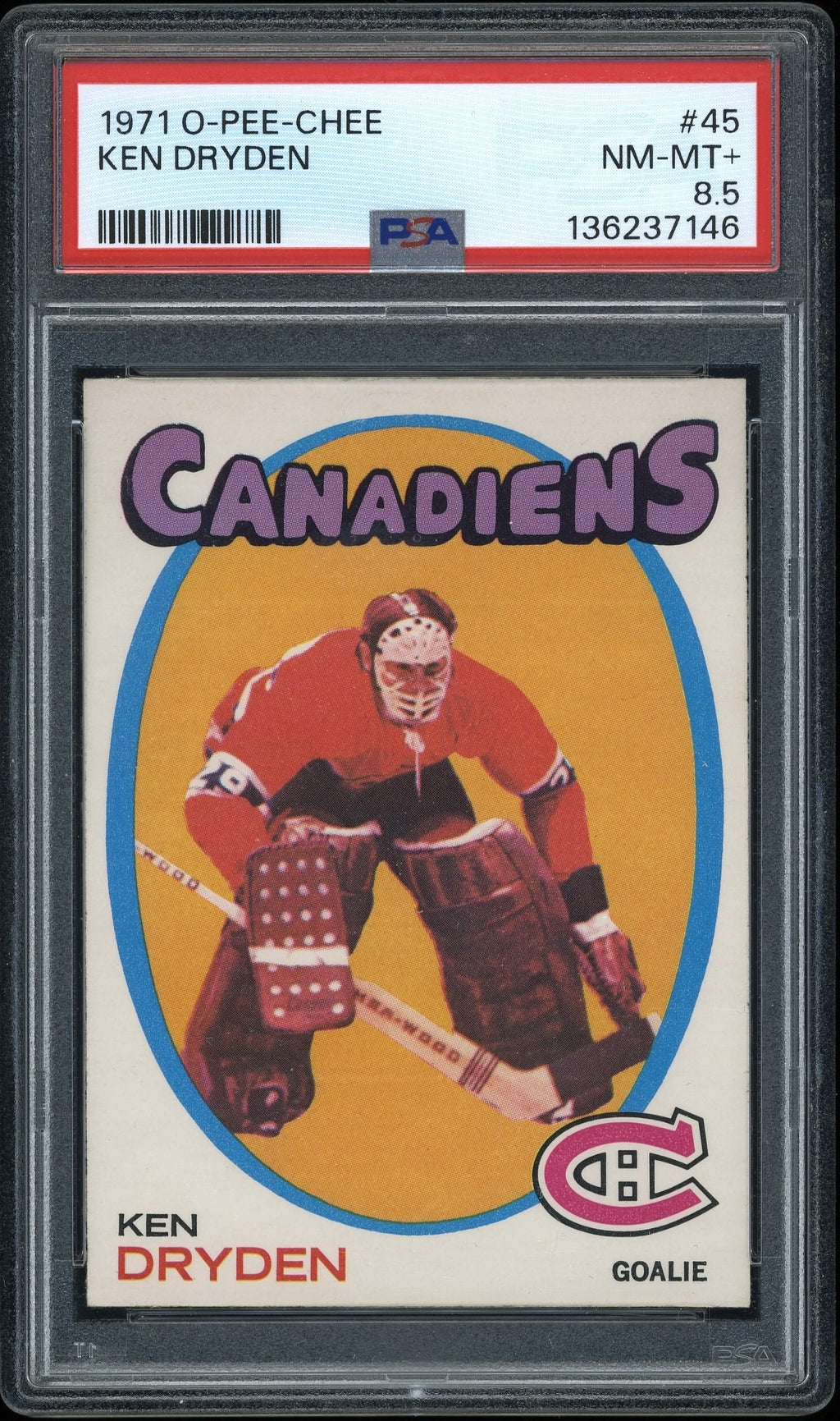 Ken Dryden 1971 O-Pee-Chee #45 PSA 8.5