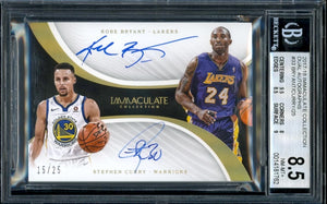 Kobe Bryant & Stephen Curry 2017-18 Immaculate Collection Dual Auto /25 #33 BGS 8.5