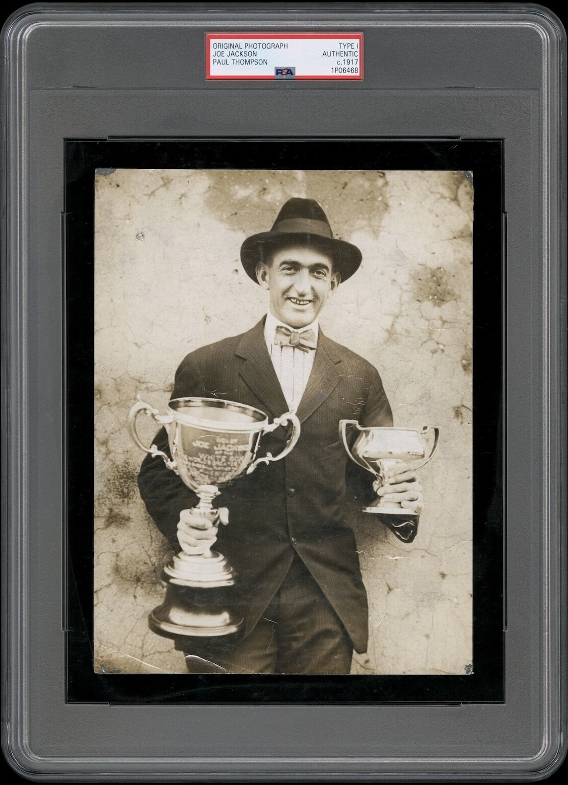 Shoeless Joe Jackson 1917 Type I Original Photo PSA/DNA Paul Thompson w/Trophies