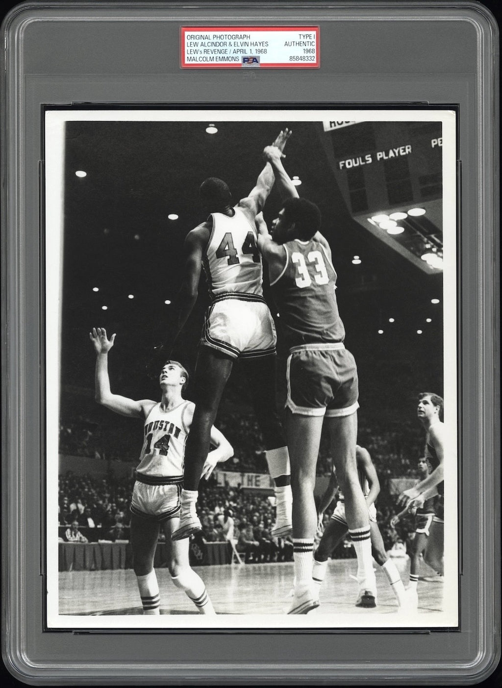 Kareem Abdul-Jabbar vs Hayes 1968 Type 1 Original Photo PSA/DNA Malcolm Emmons