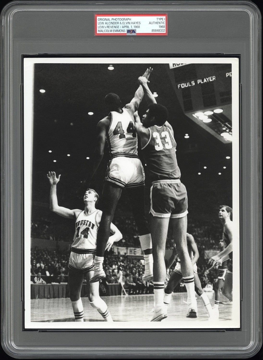 Kareem Abdul-Jabbar vs Hayes 1968 Type 1 Original Photo PSA/DNA Malcolm Emmons