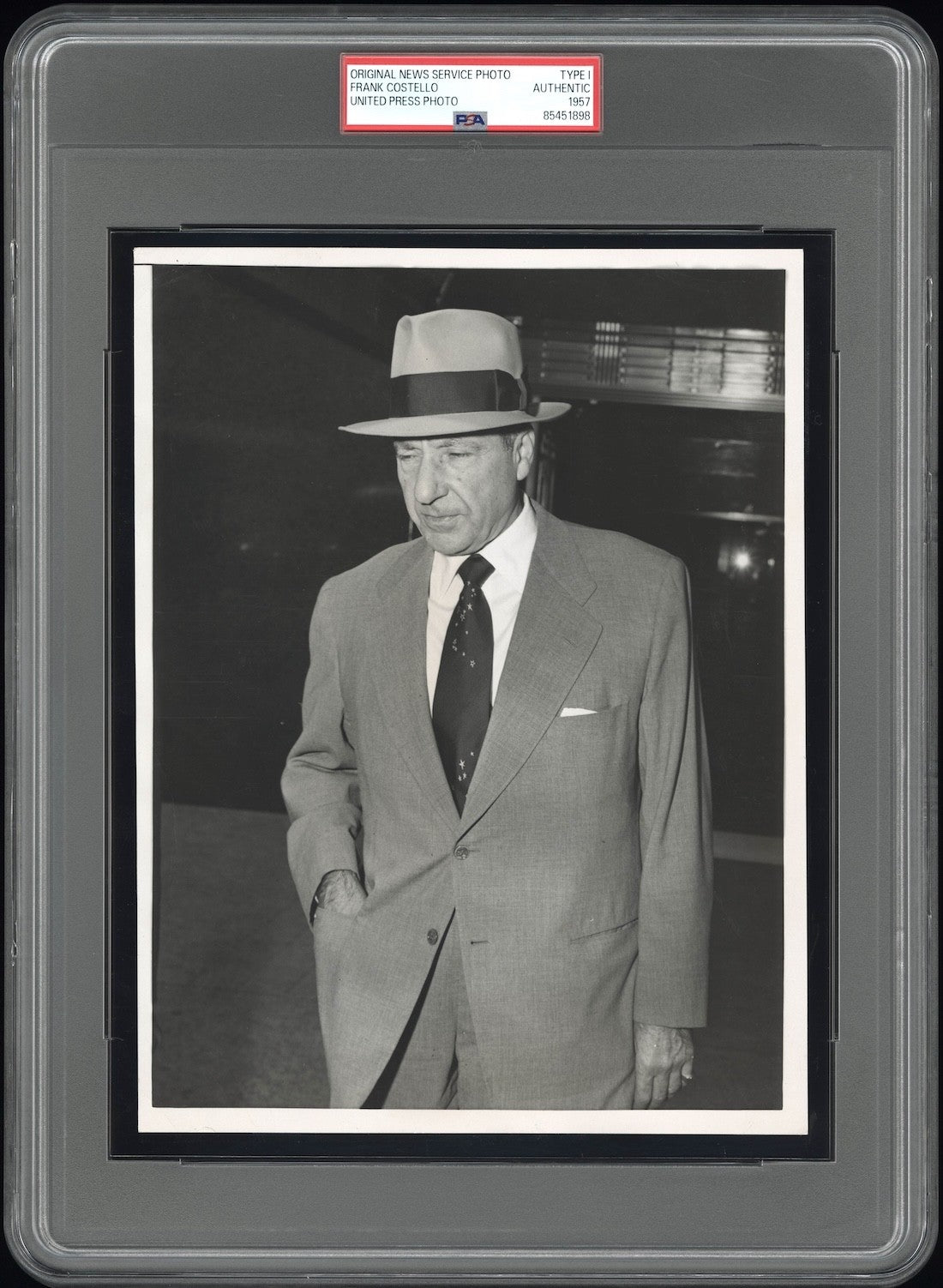 Frank Costello 1957 Mafia Boss Luciano Family Type I Original Photo PSA/DNA RARE