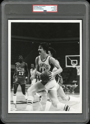 Pete Maravich 1972 Atlanta Hawks Type I Original PSA/DNA Photo Malcolm Emmons