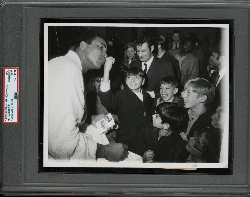 Muhammad Ali 1970 Boxing Type I Original Photo PSA/DNA *Having fun with kids*