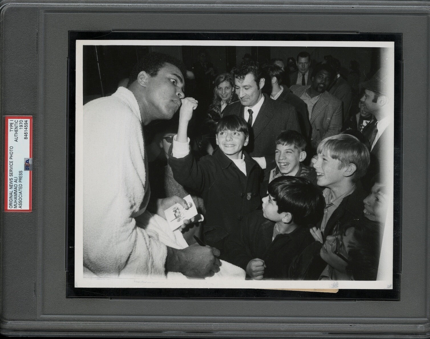 Muhammad Ali 1970 Boxing Type I Original Photo PSA/DNA *Having fun with kids*