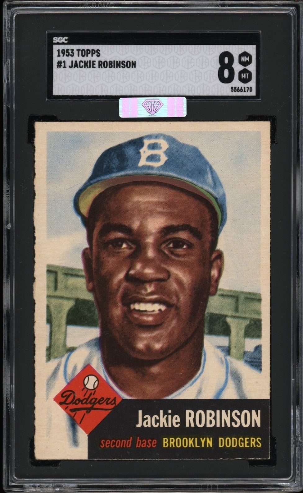 Jackie Robinson 1953 Topps Brooklyn Card #1 SGC 8 "High-End Dead Centered* PSA