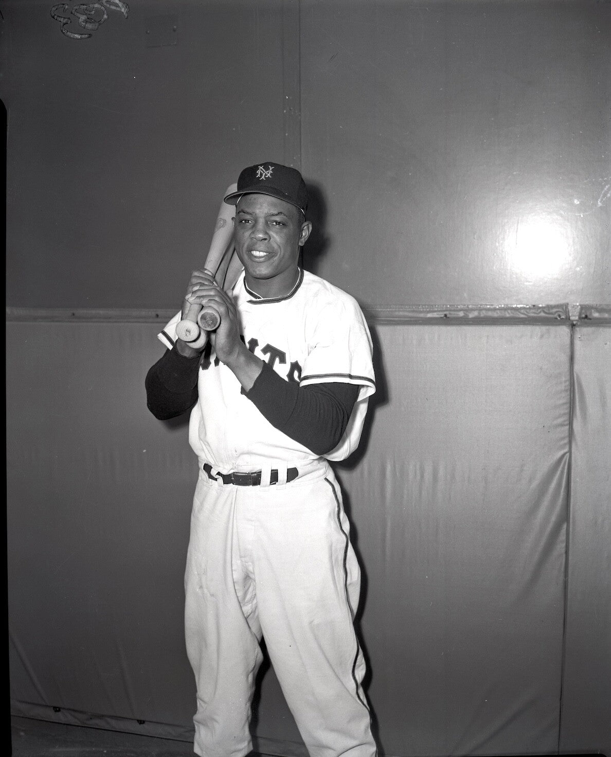 Willie Mays 1954 New York Giants w/Bat Original Photo Negative 4x5 1 of 1!