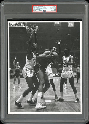 Wilt Chamberlain vs. Bill Russell 1964 NBA Type I Original Photo PSA/DNA